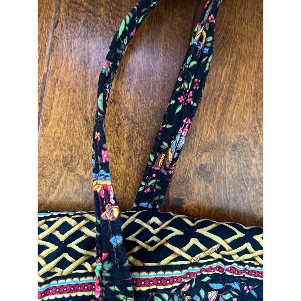 Vtg Vera Bradley Original Ming Fall 2001 Large Black Bag Asian Floral Retired - Picture 6 of 16